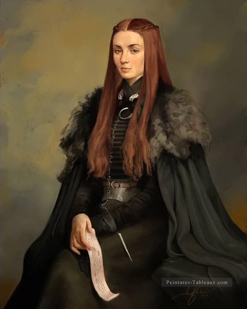 Portrait de Lady Sansa Stark Le Trône de fer Peintures à l'huile
